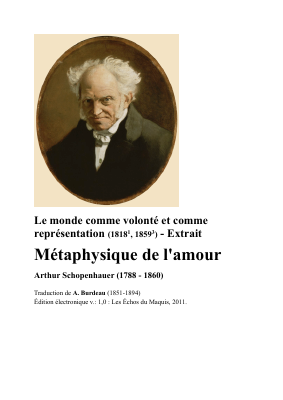 Couverture de Schopenhauer - Métaphysique de l'amour